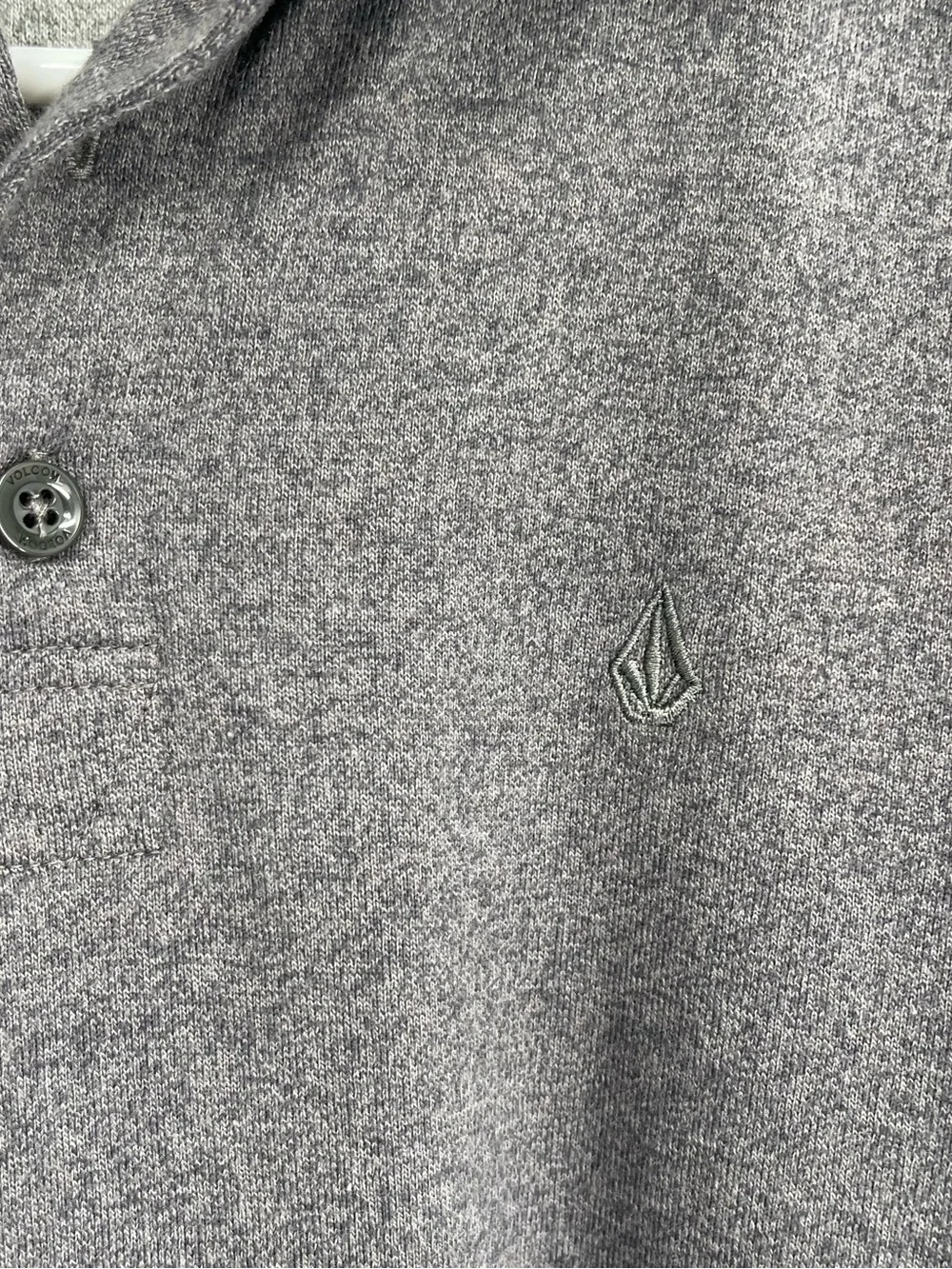 Volcom Gray Polo Shirt School Uniform Active Athleisure Minimalist Skate Classic
